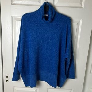 Zenana Blue Cowl Neck Sweater